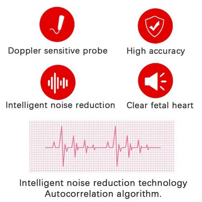 Fetal Doppler Monitor For Home Use With Handheld Probe And Built-In Speaker For Clear Sound - Image 5