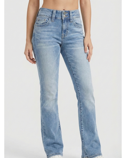 Women's High-Waisted Straight Fit Jeans