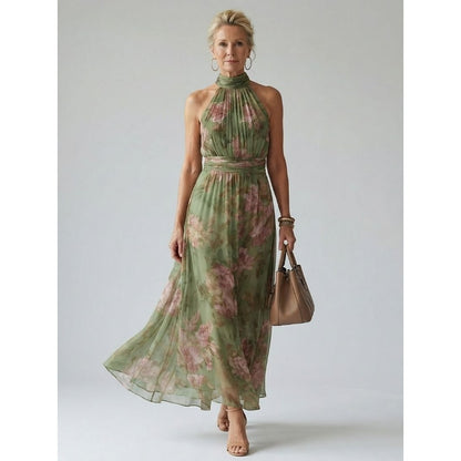 Floral Midi Dress Floral Dress Halter Dress Women's Midi Dress Halter - Image 1