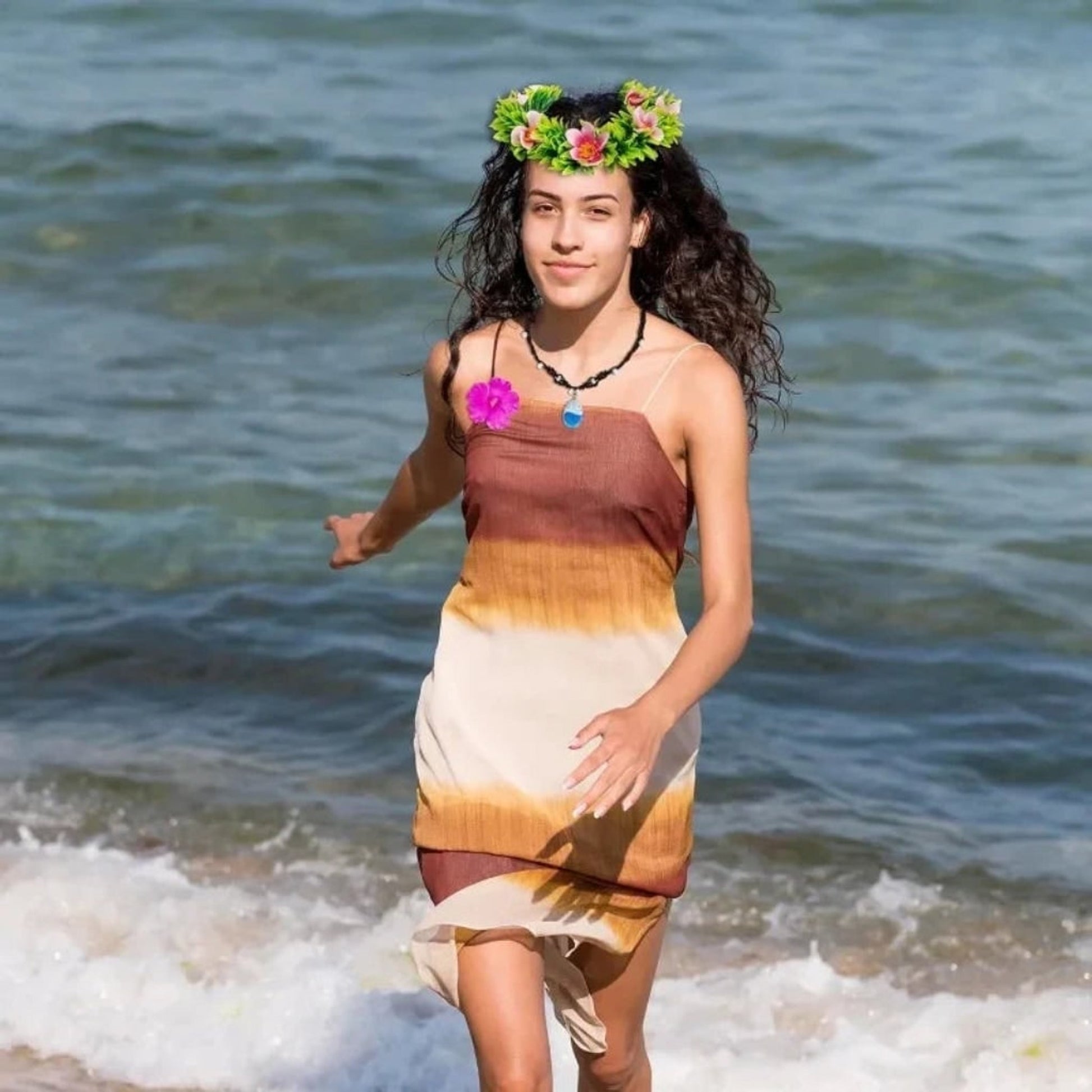Flower Crown Necklace Set Halloween Costume Accessories And Instant Tropical Transformation - Image 3
