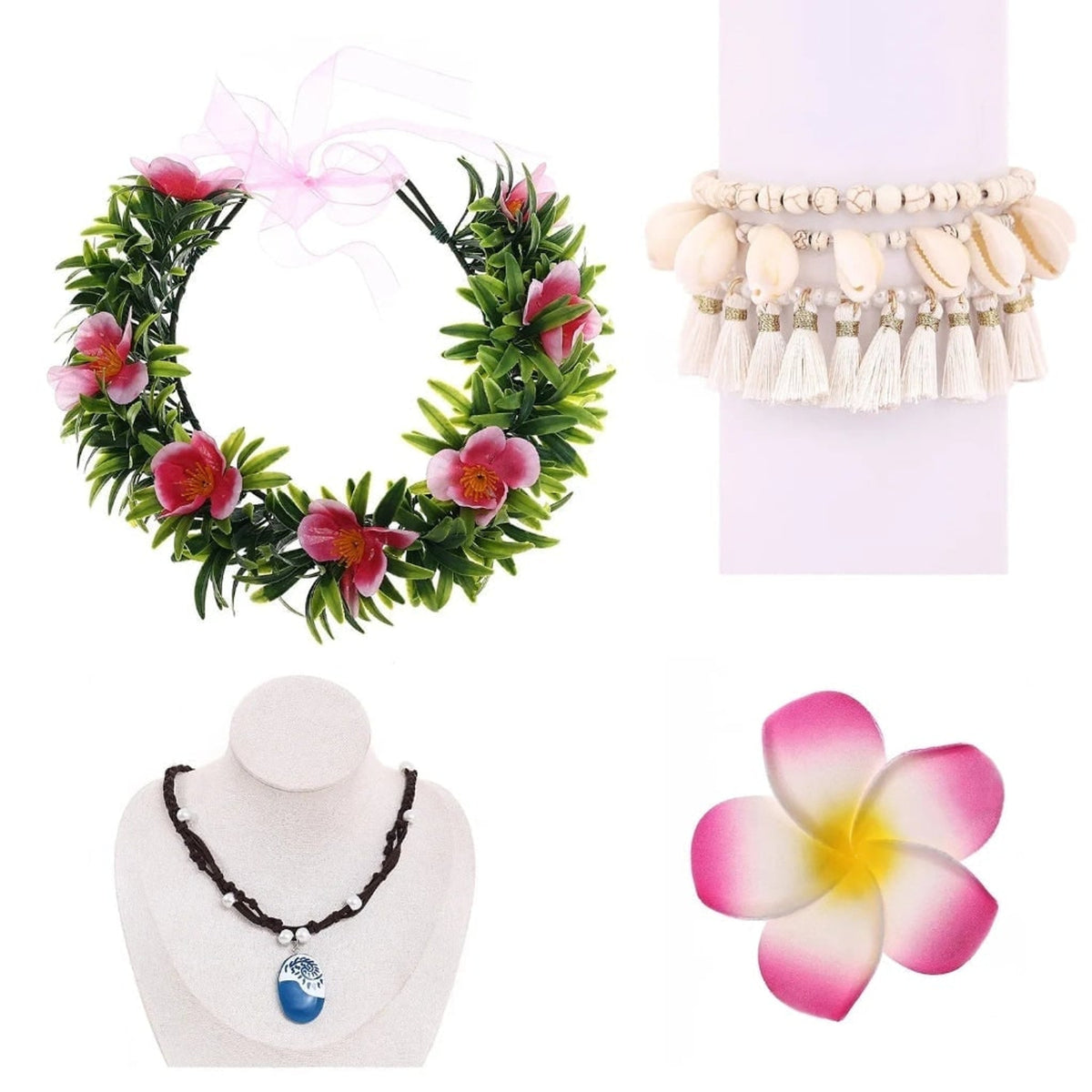 Flower Crown Necklace Set Halloween Costume Accessories And Instant Tropical Transformation - Image 6