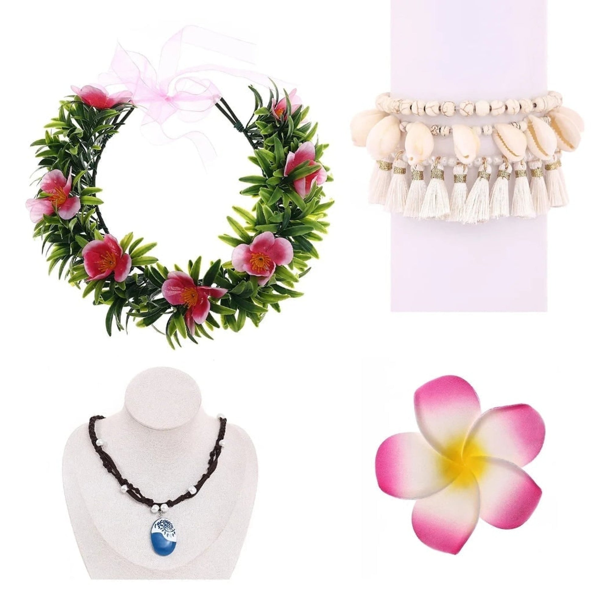 Flower Crown Necklace Set Halloween Costume Accessories And Instant Tropical Transformation - Image 6