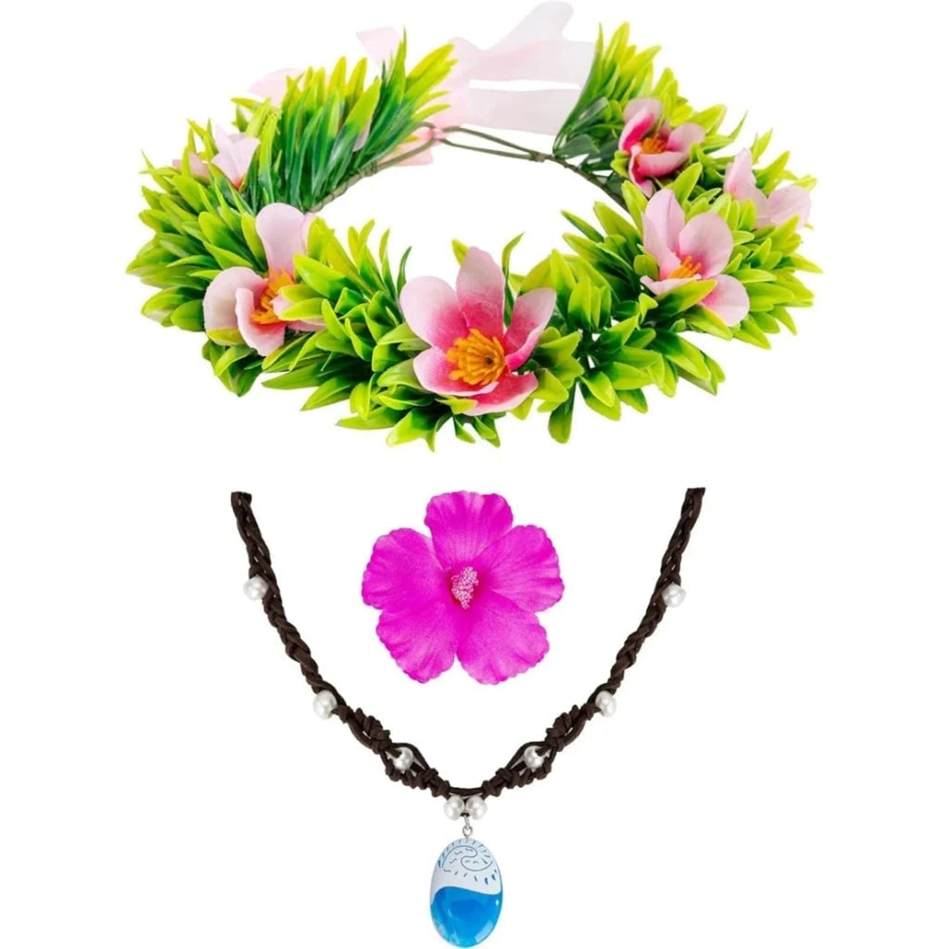 Flower Crown Necklace Set Halloween Costume Accessories And Instant Tropical Transformation - Image 5
