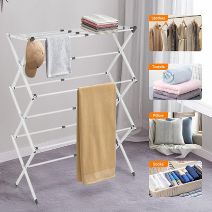 Foldable Clothes Drying Rack With 3-Tier Collapsible Design For Indoor And Outdoor Use - Image 6