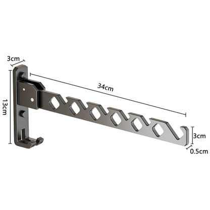 Folding Clothes Rack Wall Mounted Drying Foldable Arm With Multiple Hanging Slots And Hook - Image 9