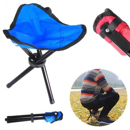 Folding Tripod Stool Collapsible Portable Camping Triangular Fabric Seat - Image 7