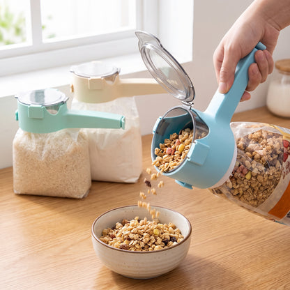 Bag Clips Dry Food Spout Assorted Pastel Colors Hinged Lid - hero