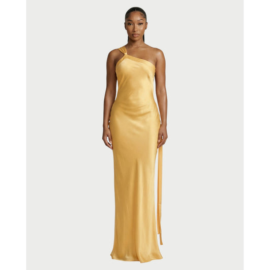 Formal Evening Maxi Dress with One-Shoulder and Open-Back - Image 1