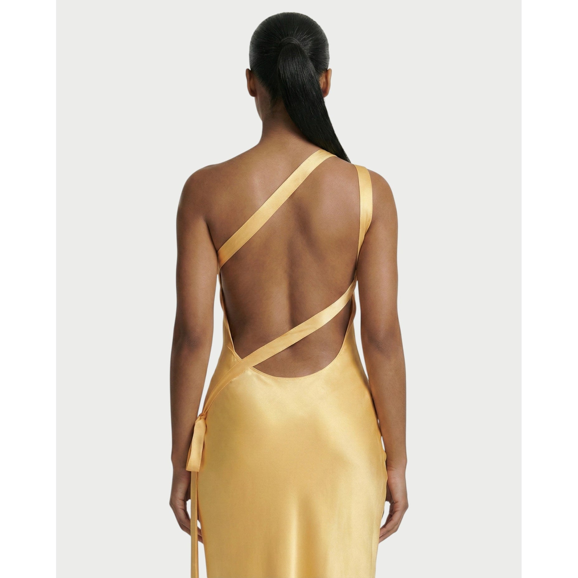 Formal Evening Maxi Dress with One-Shoulder and Open-Back - Image 5
