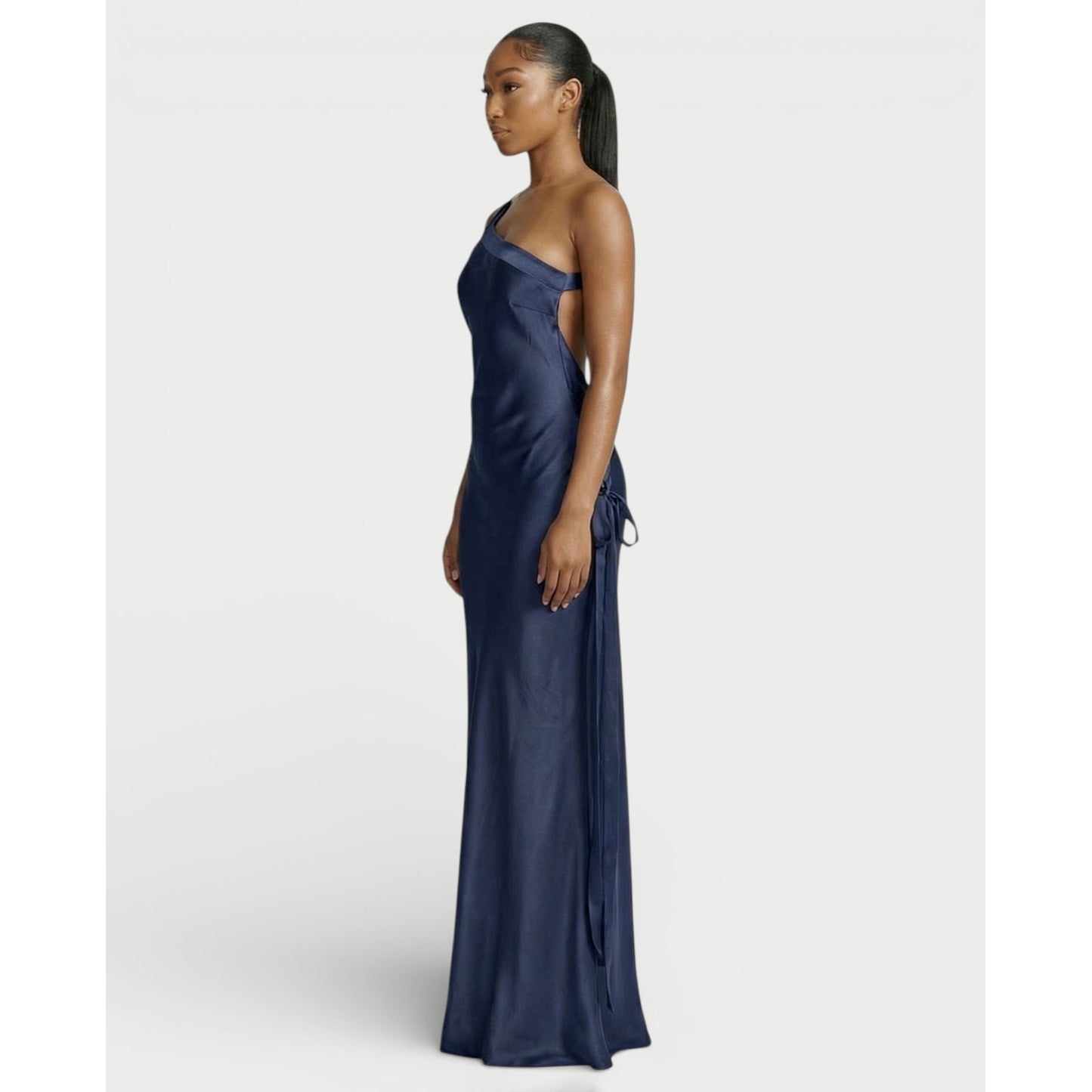 Formal Evening Maxi Dress with One-Shoulder and Open-Back - Image 8