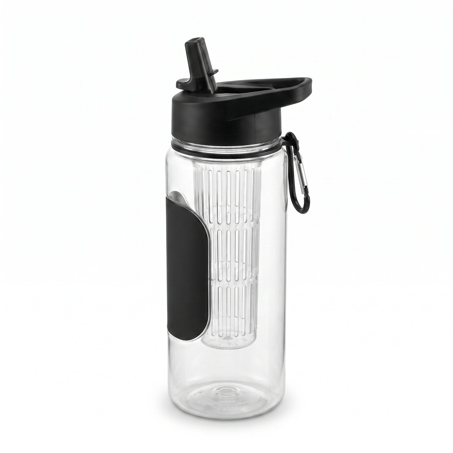 Water Bottle Fruit Infuser Clear Leakproof Design Flip-Top Lid - angle