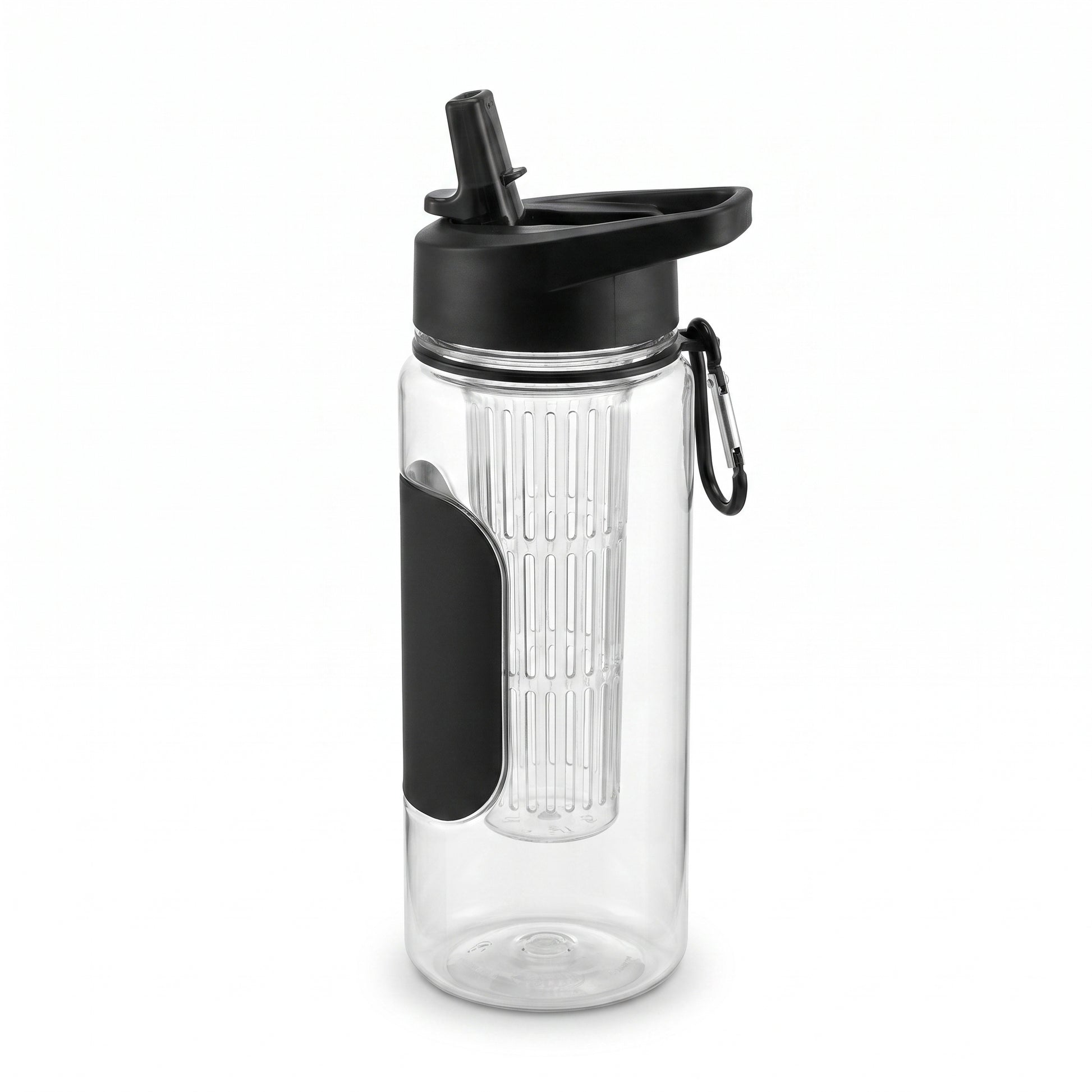 Water Bottle Fruit Infuser Clear Leakproof Design Flip-Top Lid - angle