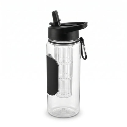 Water Bottle Fruit Infuser Clear Leakproof Design Flip-Top Lid - angle