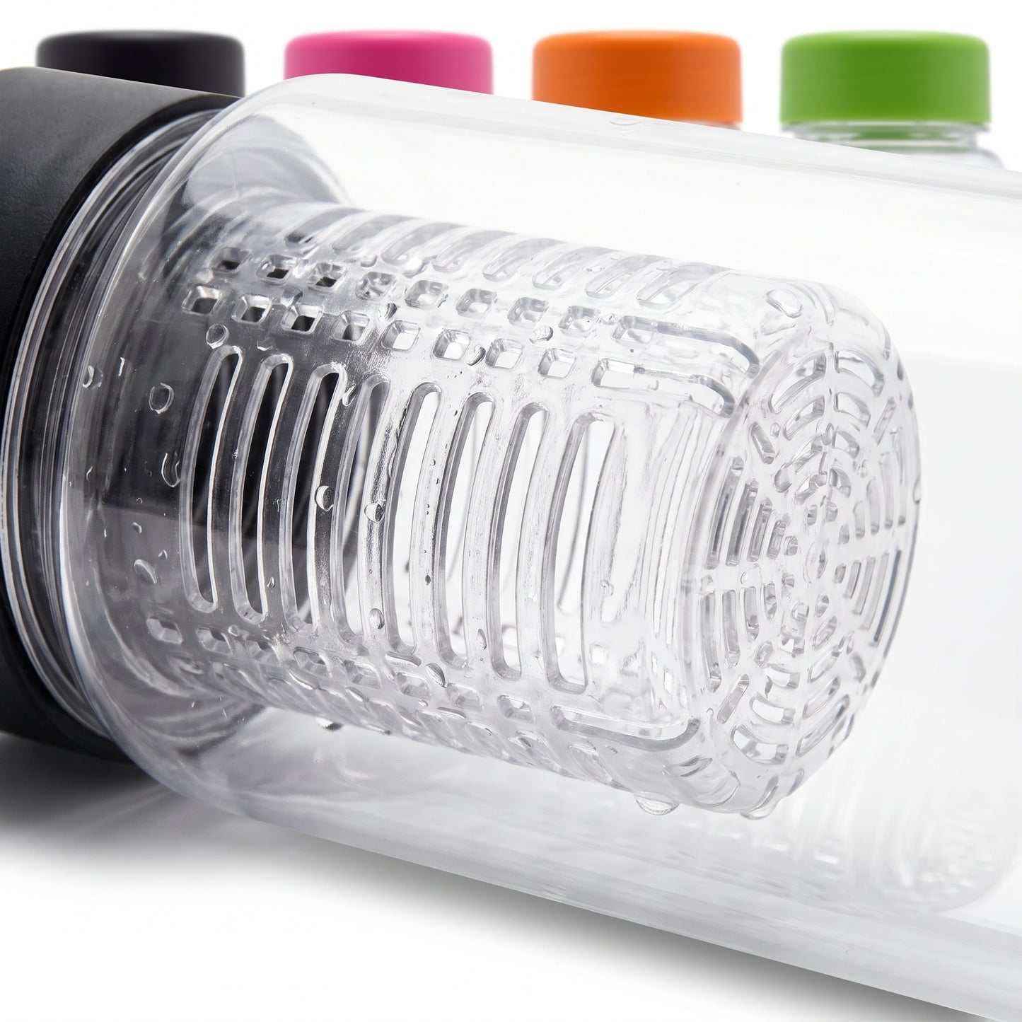 Water Bottle Fruit Infuser Clear Leakproof Design Flip-Top Lid - detail