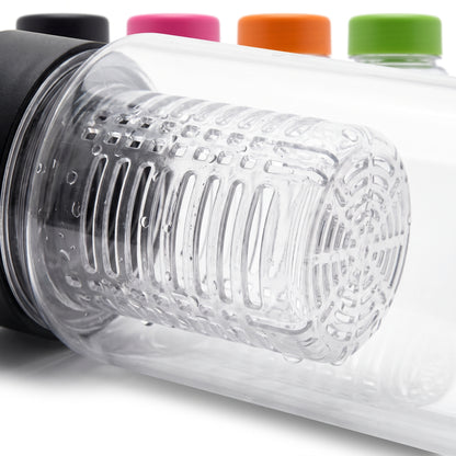 Water Bottle Fruit Infuser Clear Leakproof Design Flip-Top Lid - detail