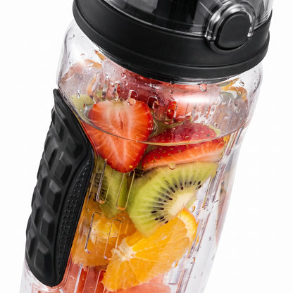Water Bottle Fruit Infuser Clear Leakproof Design Flip-Top Lid - detail