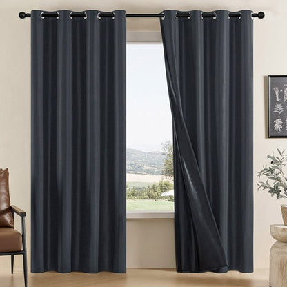 Full Blackout Thermal Curtains Insulated Grommet Panels For Noise Reduction And Light Blocking - Image 1