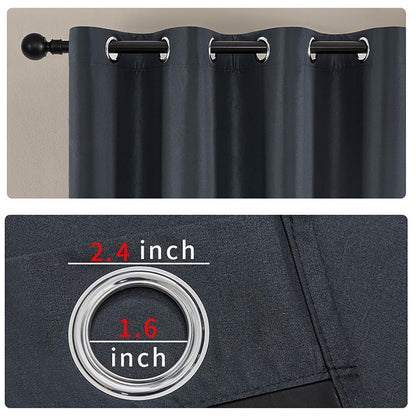 Full Blackout Thermal Curtains Insulated Grommet Panels For Noise Reduction And Light Blocking - Image 4
