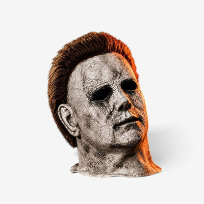 Full Face Mask Halloween Costume Horror Character Design Brown Hair White - Image 1