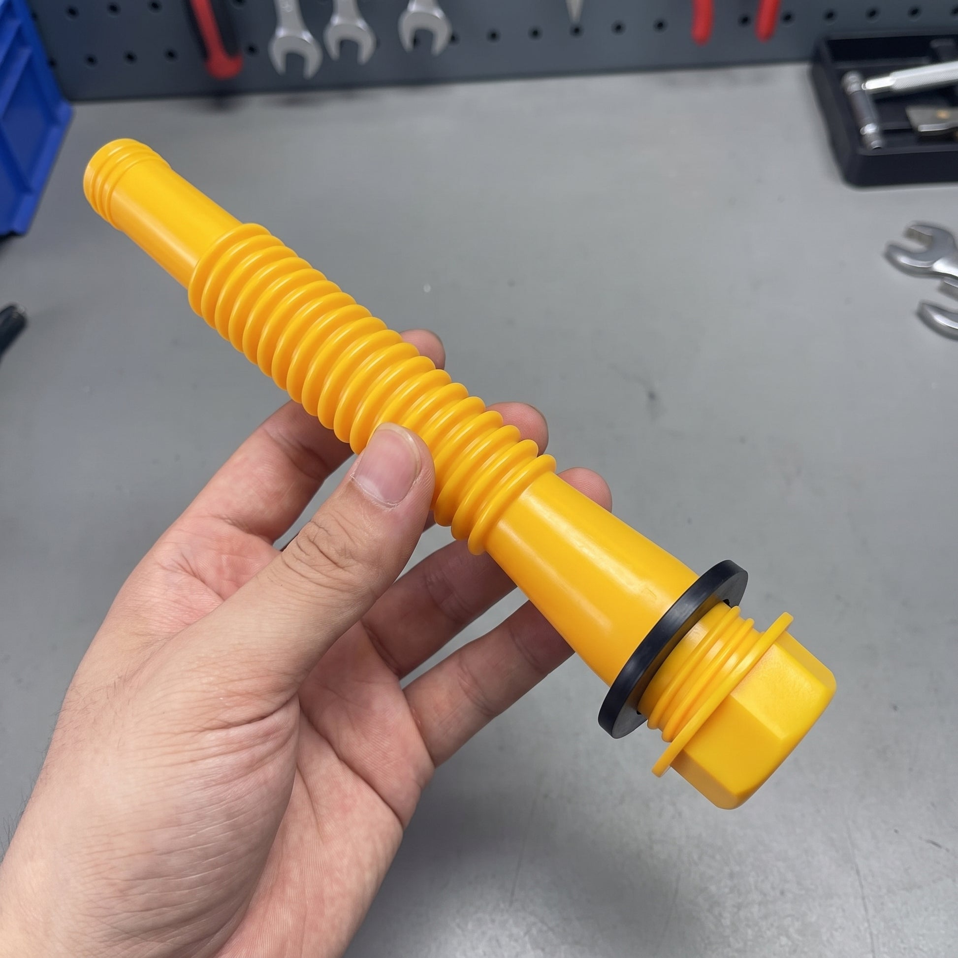Replacement Gas Can Spout Pouring Flexible Yellow Plastic Kit - scale