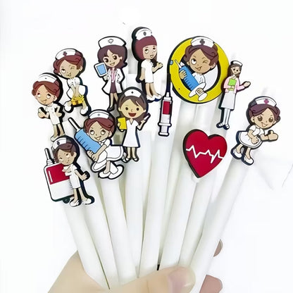 Gel Pens Medical Themed Cute Nurse Doctor Silicone Toppers - Image 1