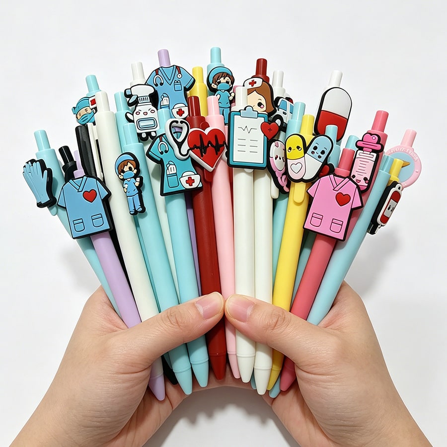 Gel Pens Medical Themed Cute Nurse Doctor Silicone Toppers - Image 3