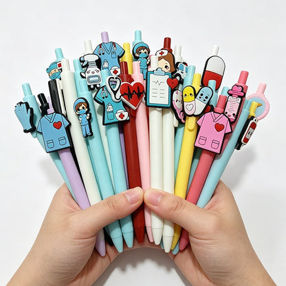 Gel Pens Medical Themed Cute Nurse Doctor Silicone Toppers - Image 3
