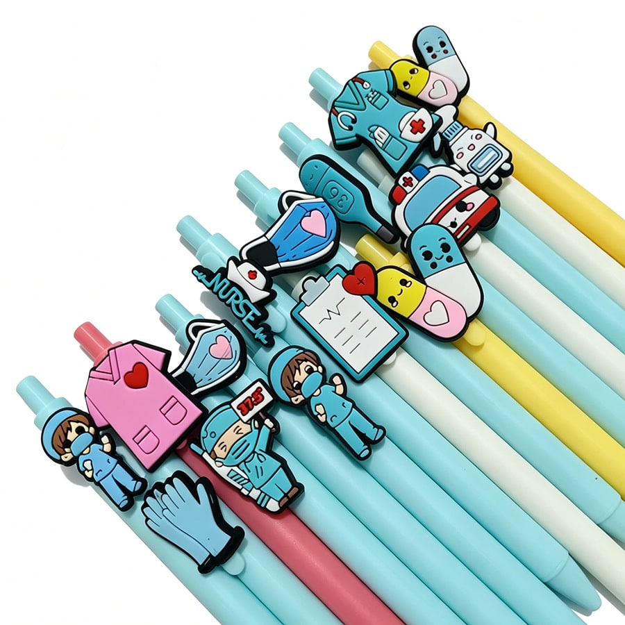 Gel Pens Medical Themed Cute Nurse Doctor Silicone Toppers - Image 4