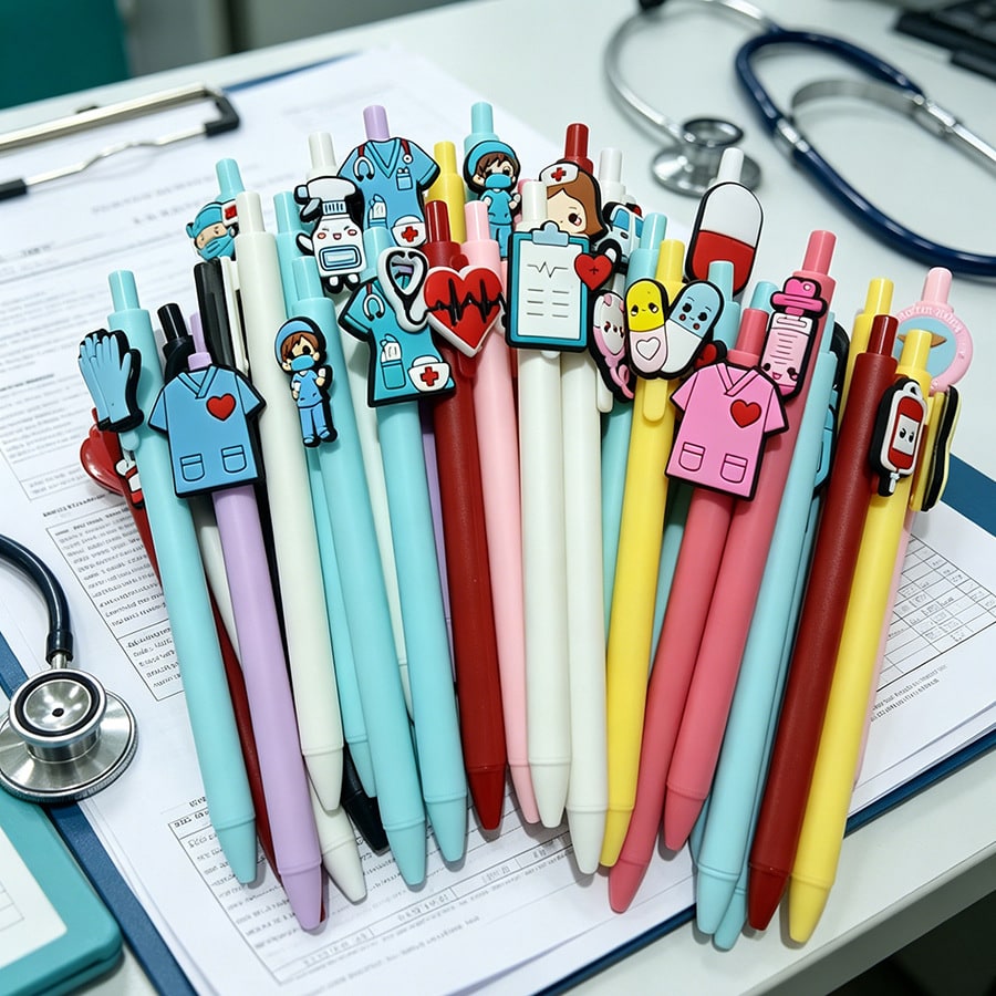 Gel Pens Medical Themed Cute Nurse Doctor Silicone Toppers - Image 8
