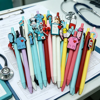 Gel Pens Medical Themed Cute Nurse Doctor Silicone Toppers - Image 8