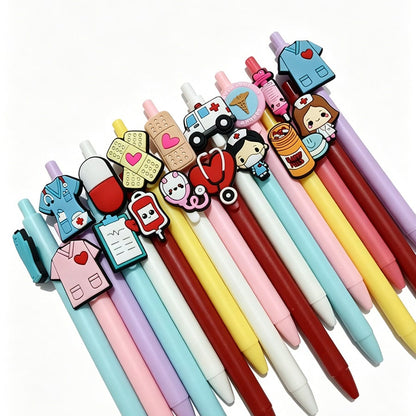 Gel Pens Medical Themed Cute Nurse Doctor Silicone Toppers - Image 9