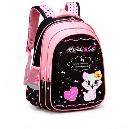 Kids Backpack Black Print Bag Cat Design - Image 16