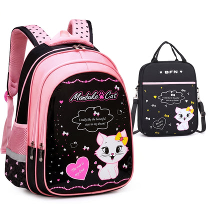 Kids Backpack Black Print Bag Cat Design - Image 9