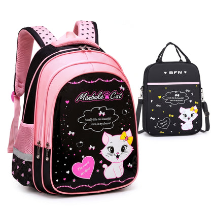 Kids Backpack Black Print Bag Cat Design - Image 10