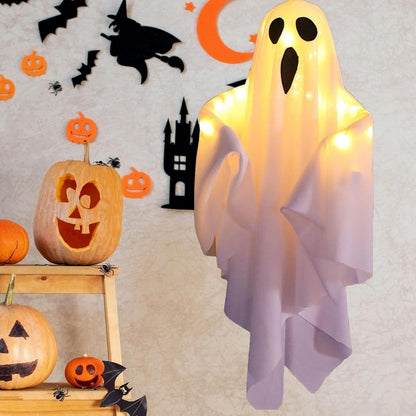 Glowing Fabric Design Ghost Decoration For Halloween Eye-Catching Hanging Light - Image 1