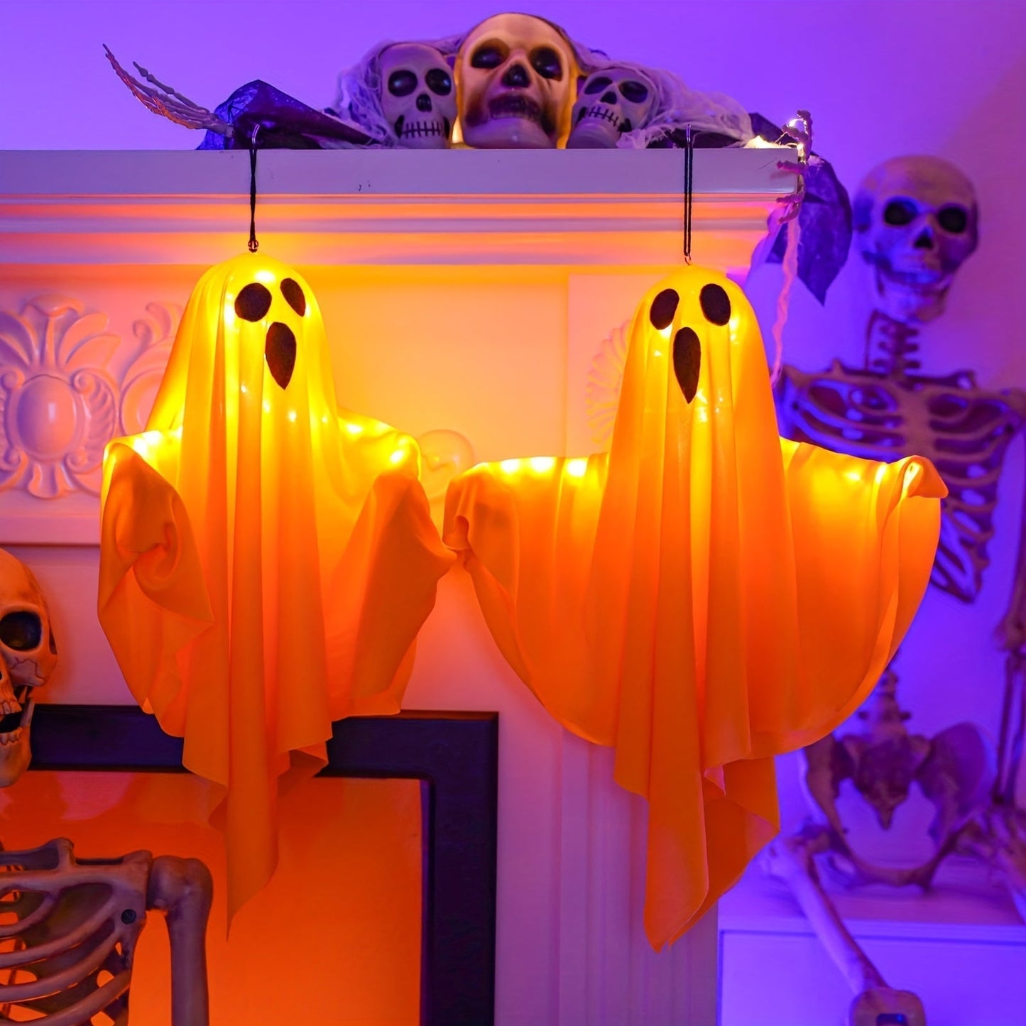 Glowing Fabric Design Ghost Decoration For Halloween Eye-Catching Hanging Light - Image 5