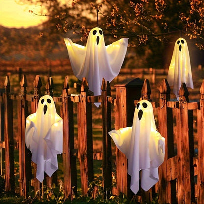 Glowing Fabric Design Ghost Decoration For Halloween Eye-Catching Hanging Light - Image 3