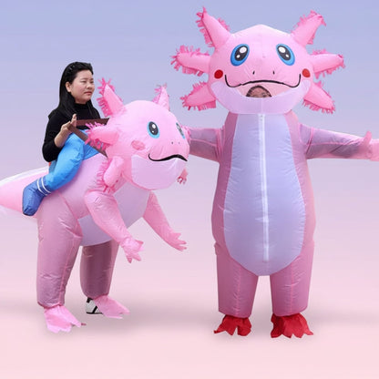 Halloween Costume Inflatable Axolotl Suit With Design And Battery-Operated Fan - Image 1