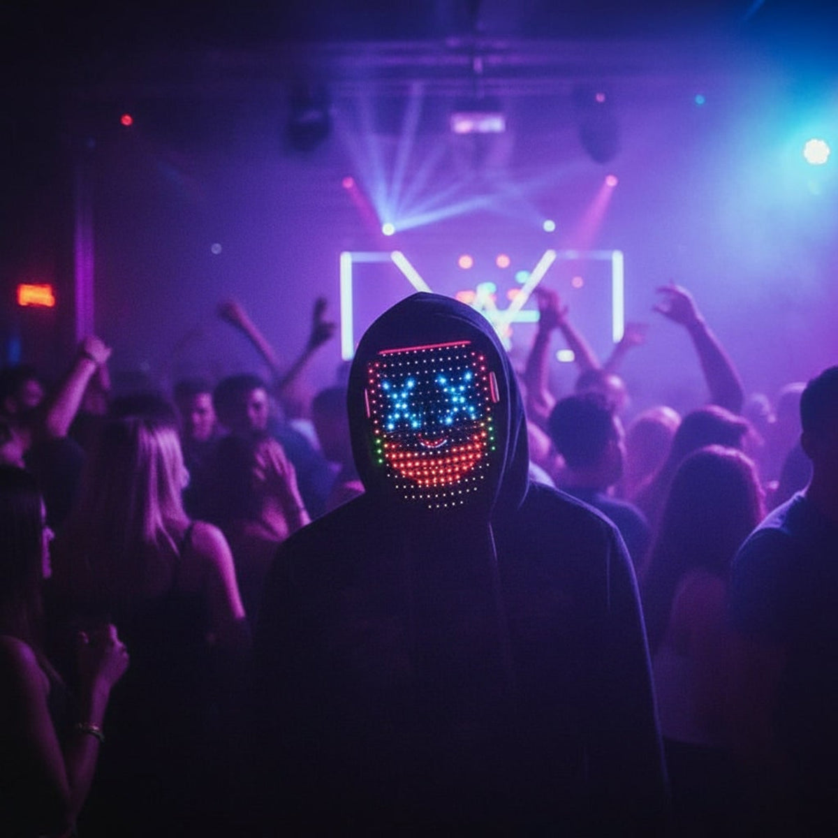 Halloween Costume Mask For Kids With Red Light LED Gesture Control And Interactive Display For Party And At Home Use - Image 1