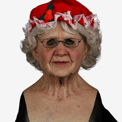 Halloween Costume Mask Full Face Realistic Elderly Adult - Image 3
