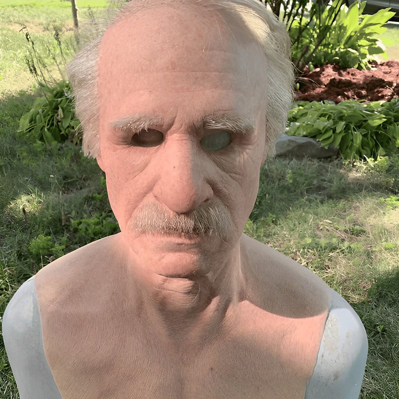 Halloween Costume Mask Full Face Realistic Elderly Adult - Image 31