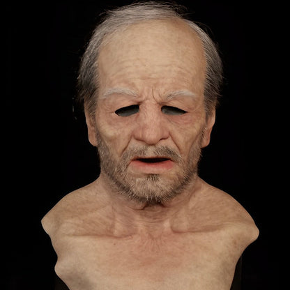 Halloween Costume Mask Full Face Realistic Elderly Adult - Image 32
