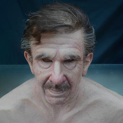 Halloween Costume Mask Full Face Realistic Elderly Adult - Image 33