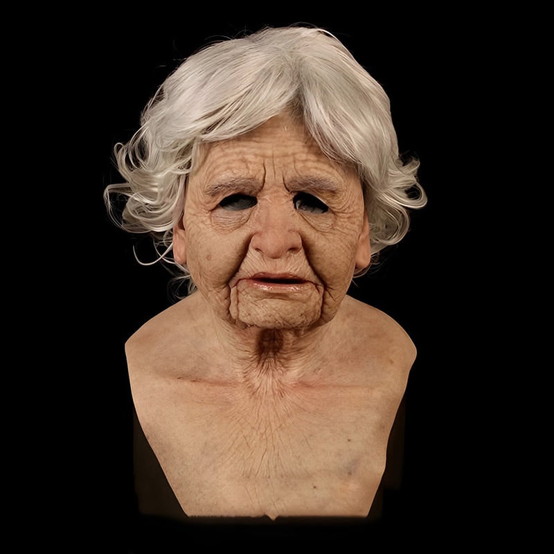 Halloween Costume Mask Full Face Realistic Elderly Adult - Image 34