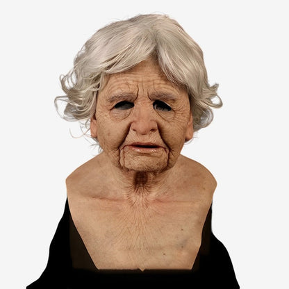 Halloween Costume Mask Full Face Realistic Elderly Adult - Image 4