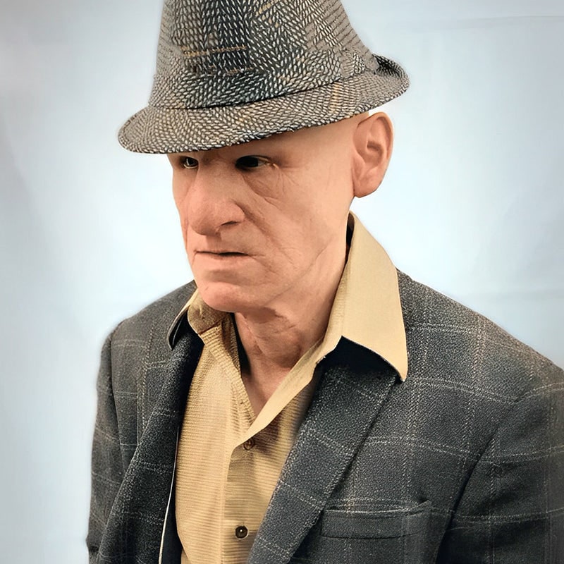 Halloween Costume Mask Full Face Realistic Elderly Adult - Image 40