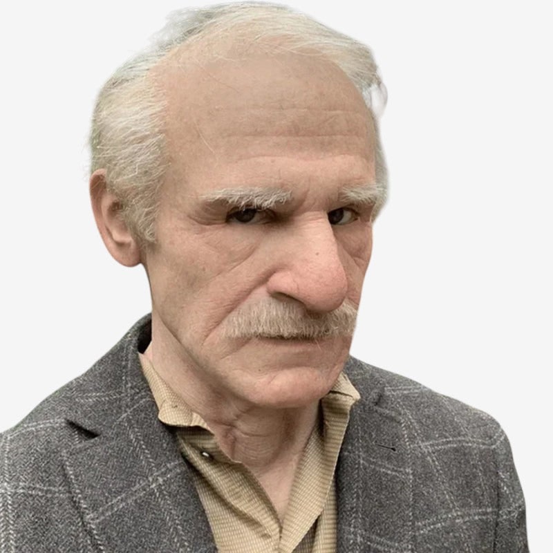 Halloween Costume Mask Full Face Realistic Elderly Adult - Image 7