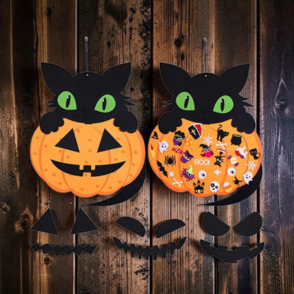 Halloween Craft Kit Diy Felt Cat Pumpkin Hanging Decoration 75 Pieces Kids - Image 4