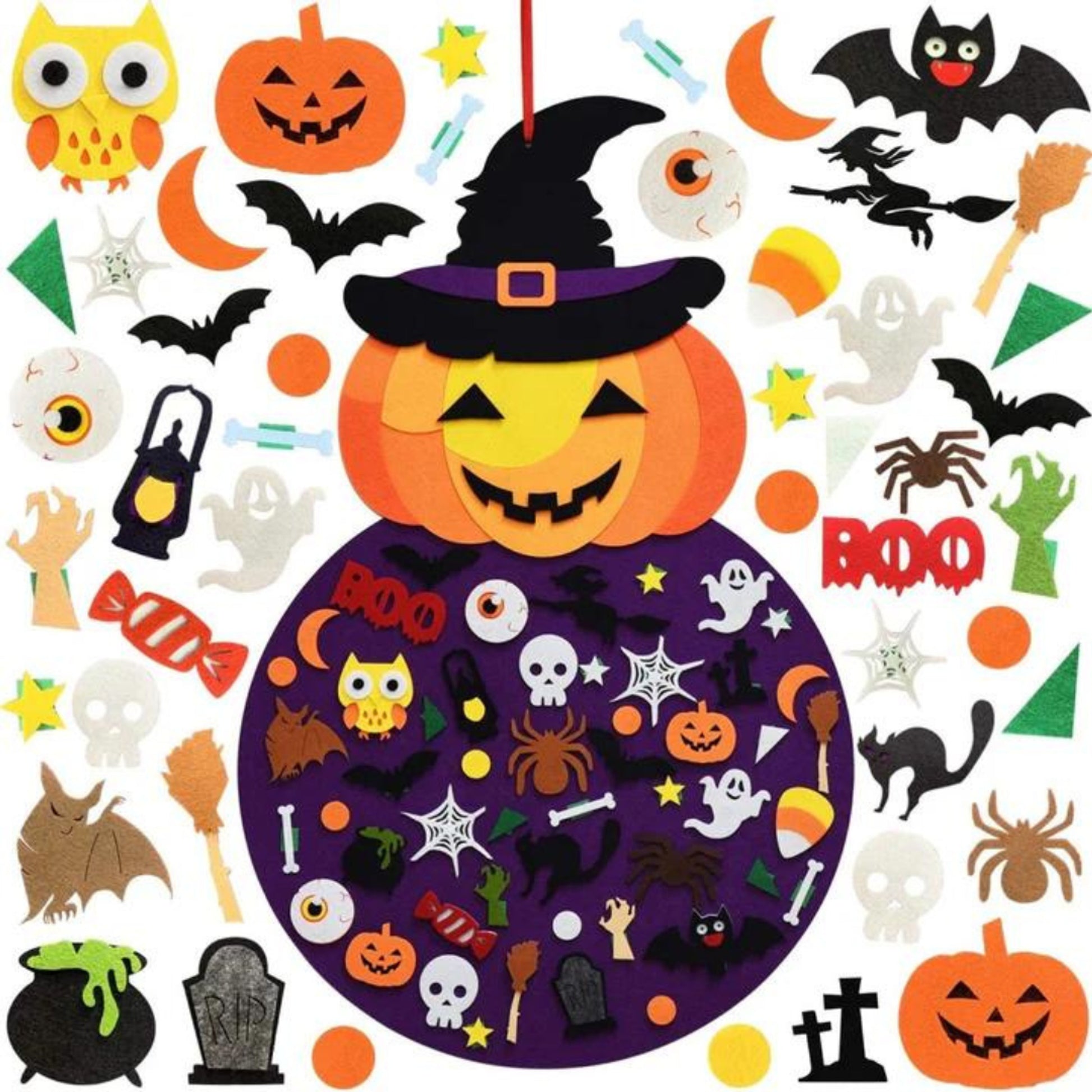 Halloween Craft Kit Felt Activity Board Pumpkin Large - Image 1