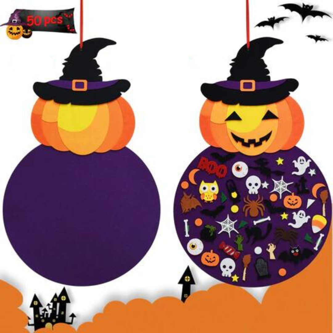 Halloween Craft Kit Felt Activity Board Pumpkin Large - Image 3